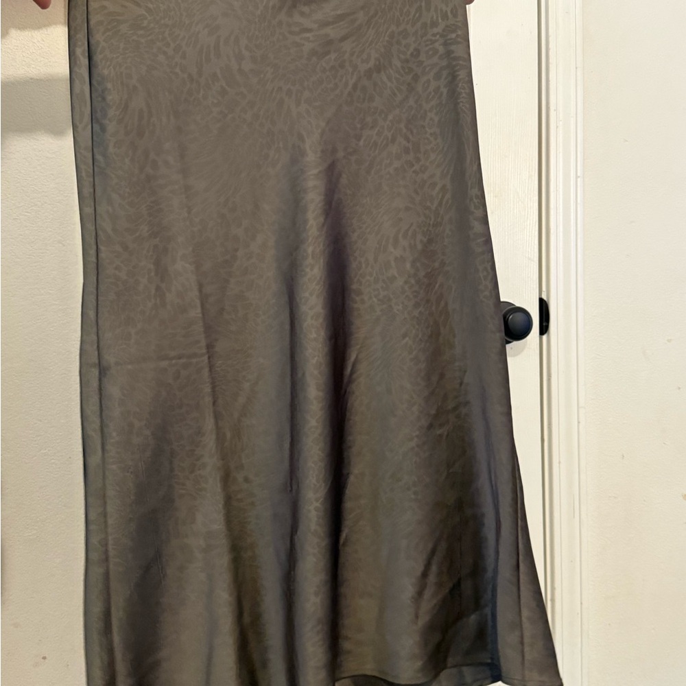 Rachel Zoe Olive-Taupe Bias Maxi Skirt